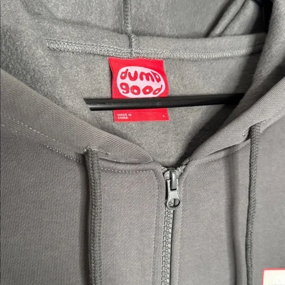 Dumbgood Friday the 13th Graphic Grey Zip Hoodie Jason Horror You’re All Doomed - Picture 3 of 8